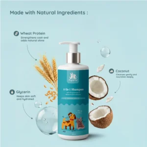 Pup & Pur 4-in-1 Shampoo for Dogs  | Clean, Condition, Hydrates & Anti Hairfall | 200 ml